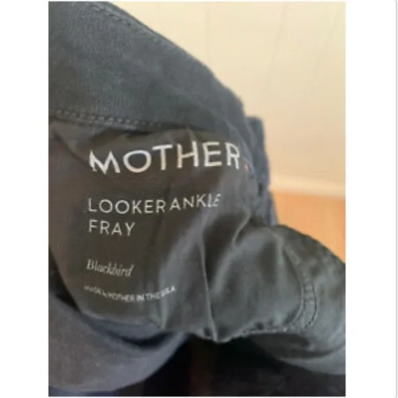 Mother Denim Looker Ankle Fray Blackbird 27 Black - Picture 6 of 7